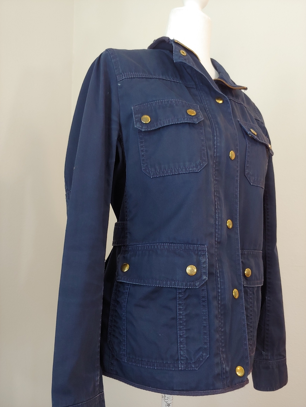 J. Crew Relaxed Field Boyfriend Jacket with Gold Hardware Navy Women's Small - Picture 12 of 16